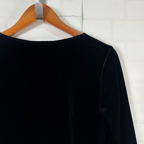 Vintage AGB Womens Velvet Cardigan Size Small Black Velvet Witchy Goth - Picture 12 of 14